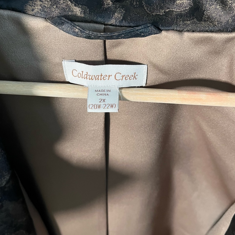 Coldwater Creek Women's Black and Brown Trench Coat - Picture 9 of 9